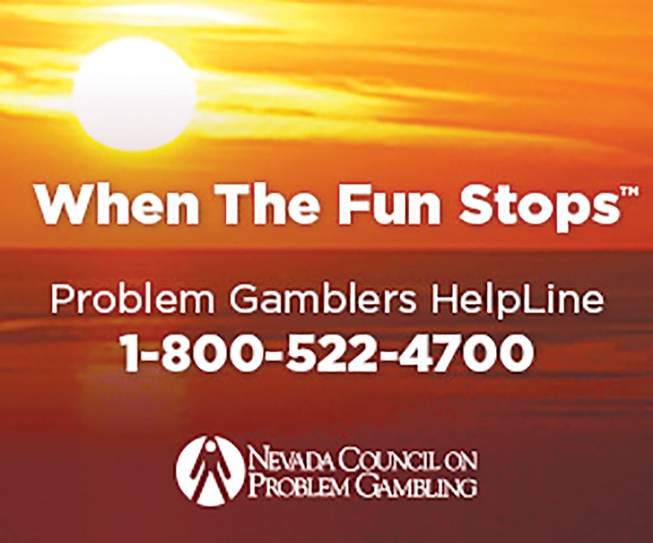 The Nevada Council on Problem Gambling advertises a problem gamblers helpline on its website.