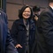 Photo: Taiwan's President Tsai Ing-wen leaves a hotel in 