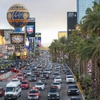 Photo: Traffic moves along the Las Vegas Boulevard in thi