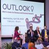 Anjala Krishen, left, professor and Mel Larson Endowed Chair of Marketing, moderates a economic forecast and trends panel during the Center for Business Economic Researchs Spring Economic Outlook at UNLV Wednesday, April 26, 2023. Panelists from left: Sandip Bhagat, chief investment officer at Whittier Trust, Stephen Miller, professor and research director at the Center for Business Economic Research, and Andrew Woods, director at CBER.
