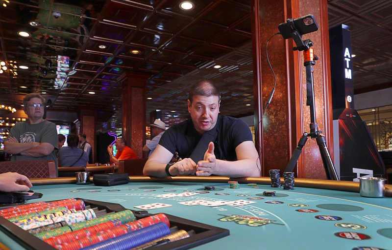 “Hey everybody, we’re here at the El Cortez,” Victor Ross says, greeting his online viewers with an air of familiarity before he begins to play.