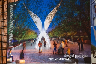 Paul Murdoch Architects and teams mission of the permanent memorial is to provide a space that will remember the 58 who perished in the immediate aftermath as a result of the 1 October 2017 tragedy at the Route 91 Harvest Festival, Las Vegas, Nevada, and those who succumbed to their injuries thereafter, honor the survivors and the many heroes who inspired the nation with their bravery, and to celebrate the resiliency and compassion of our community. Dioramas are displayed at the Clark County Government Center. June 20, 2023. Brian Ramos