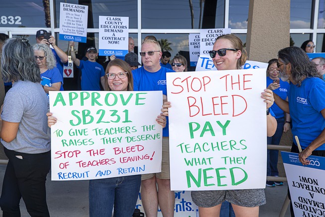 Teachers Protest At School Board Meeting