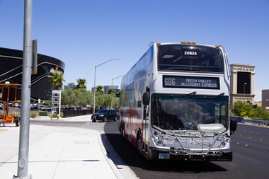 Passengers are dropped off by a RTC Game Day Express bus prior to a Las Vegas Raiders vs San Francisco 49ers preseason football game at Allegiant Stadium Sunday, Aug. 13, 2023.