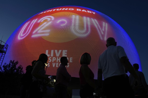 Sphere opening night with U2 near Strip — PHOTOS