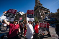 The Las Vegas Strip was filled Thursday with the sound of thousands of Culinary Union members chanting mantras like “Las Vegas look around, Vegas is a union town” and drivers honking their horns in a show of support as local hospitality workers picketed for the first time in decades ...

