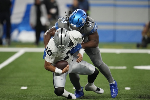 The Las Vegas Raiders lost to the Detroit Lions on Monday Night Football