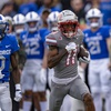 UNLV receiver Ricky White scores on a 78-yard touchdown catch in the first quarter of the team's 31-27 win at Air Force on Nov. 18, 2023.