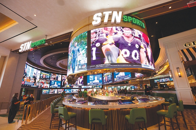 A look at the sports book inside new Durango Resort during a preview of the property Monday, Dec. 4, 2023. The newest Station Casinos resort opens today, Dec. 5, 2023, at the 215 Beltway and Durango Drive.