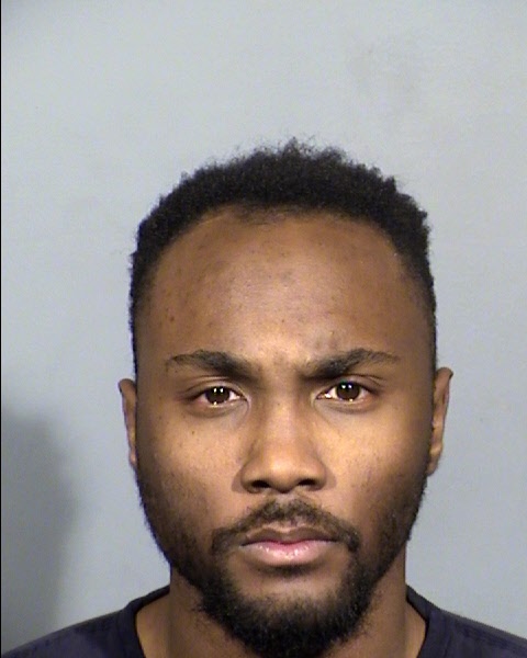 Dandre Owens, 29, seen in a booking photo, was arrested Sunday, February 4, 2024, and booked on charges related to the death of a woman found in a hotel room at a Las Vegas Strip property in the 3700 block of Las Vegas Boulevard on Jan. 29, 2024.