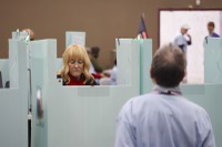 Voters in Las Vegas faced brisk and rainy weather today as they made their way to the polls in the state’s first-ever presidential preference primary. Polls opened ...