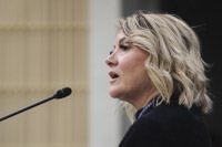 Henderson Mayor Michelle Romero took the stage at M Resort Thursday afternoon to tout the city’s wins and reassure residents that recent challenges at the local and federal levels won’t steer the city off course from its priorities.

