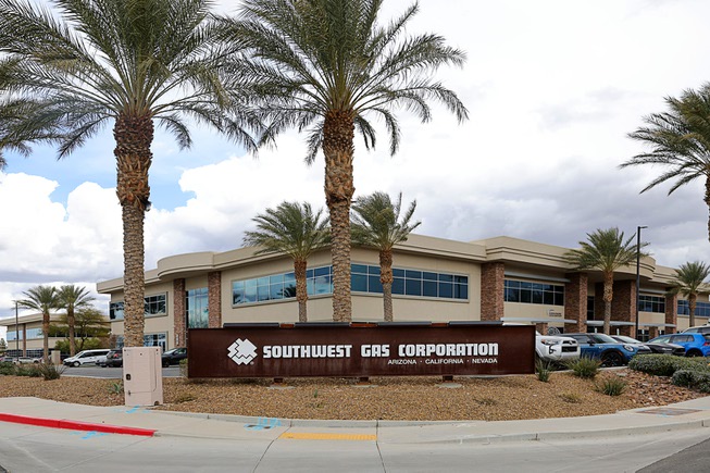 An exterior view of the Southwest Gas corporate offices on South Durango Drive near Windmill Lane Thursday, March 7, 2024.