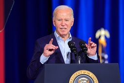 President Joe Biden speaks during a Month of Action event at the Stupak Community Center Tuesday, March 19, 2024. Biden addressed his plans to make housing more affordable.
