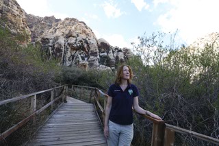 Bureau of Land Management Director Tracy Stone-Manning walks on a boardwalk in need of repair on the Lost Creek trail at Red Rock National Conservation Area Wednesday, March 20, 2024.