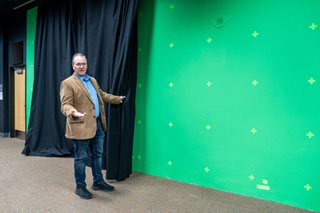 Sean Collett, College of Southern Nevada professor of media technology, gives a tour of the Telecommunication Building A production studios, editing & sound rooms, and classrooms in Las Vegas, Nevada on Monday, March 25, 2024.