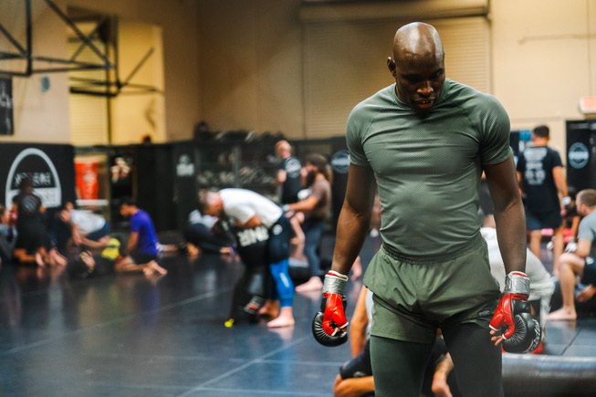 Sadibou Sy, training at Xtreme Couture in Las Vegas, after moving up to Light Heavyweight, Sy is scheduled to start the 2024 season against Josh Silveira at The Theatre at Virgin Hotels on April 12 in Las Vegas, Nevada,  Monday, April 8, 2024.