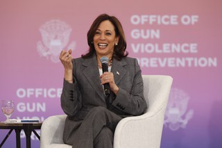 Vice President Kamala Harris speaks during an event at Southwest Career and Technical Academy in Las Vegas Monday, April 15, 2024.