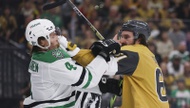 The Golden Knights tonight are looking to continue a trend in their Stanley Cup Playoffs series against the Dallas Stars where the road team has won all four games.