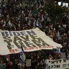 People protest against Israeli Prime Minister Benjamin Netanyahu's government and call for the release of hostages held in the Gaza Strip by the Hamas militant group in Tel Aviv, Israel, Saturday, June 1, 2024.