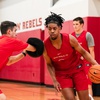 UNLV basketball player Jaden Henley goes through a drill on the first day of summer practice.
