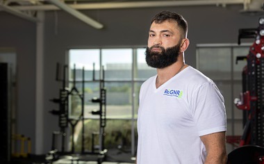 UFC heavyweight fighter Andrei Arlovski poses in the gym at UFC Apex Tuesday, June 25, 2024. Arlovski  is scheduled to fight Martin Buday during UFC 303 at T-Mobile Arena Saturday.