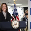 Vice President Kamala Harris speaks at her campaign headquarters in Wilmington, Del., Monday, July 22, 2024.