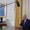 President Joe Biden pauses before he addresses the nation from the Oval Office of the White House in Washington, Wednesday, July 24, 2024, about his decision to drop his Democratic presidential reelection bid. 


