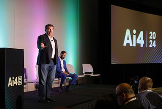 Congressman Jay Obernolte, R-Calif., gives a keynote presentation during Ai4, an artificial intelligence conference, at the MGM Grand Convention Center Tuesday, Aug. 13, 2024.