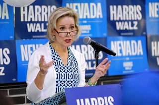 Gwen Walz, wife of Democratic vice presidential nominee Minnesota Gov. Tim Walz, campaigns at Xiao Long Dumplings restaurant on Spring Mountain Road Tuesday, Sept. 17, 2024.