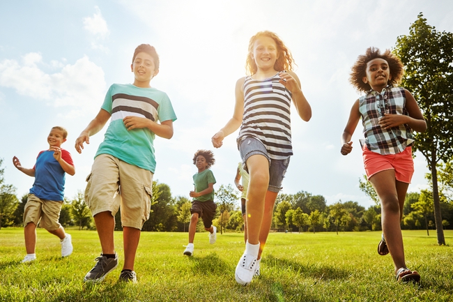 Kids playing, exercise good for mental health