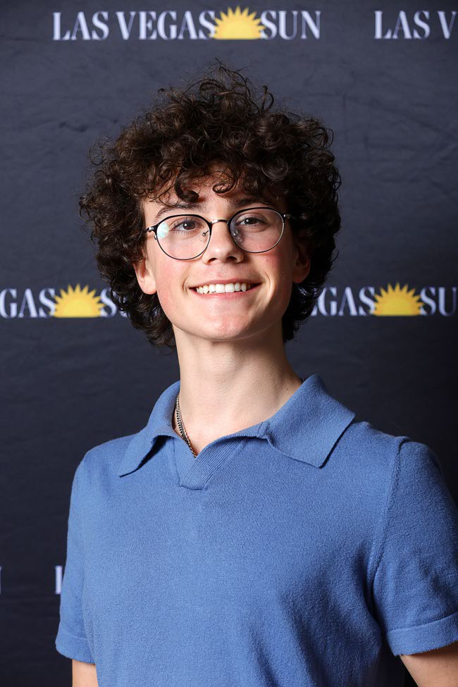 Armand Iorgulescu, of Advanced Technologies Academy (A-Tech), a Las Vegas Youth Forum ambassador, poses during the 66th annual event at Cimarron-Memorial High School Monday, Sept. 16, 2024.