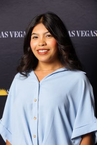 Angelina Vargas, of Veterans Tribute Career and Technical Academy, a Las Vegas Youth Forum ambassador, poses during the 66th annual event at Cimarron-Memorial High School Monday, Sept. 16, 2024.