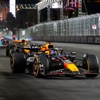 Photo: Redbull driver Max Verstappen ahead of Lando Norri