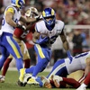 Los Angeles Rams running back Kyren Williams (23) runs during an NFL football game against the San Francisco 49ers, Thursday, December 12, 2024, in Santa Clara, Calif.