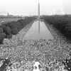 Photo: Crowds are shown in front of the Washington Monume