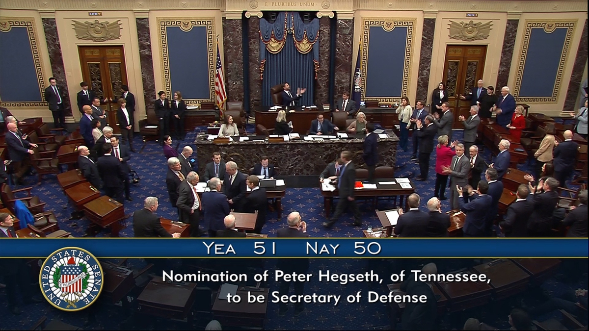 Hegseth is quickly sworn in as defense secretary after dramatic Senate vote