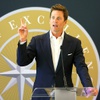 Photo: Former NFL quarterback Tom Brady speaks during a n