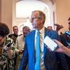 Photo: Senate Majority Leader John Thune, R-S.D., rushes 