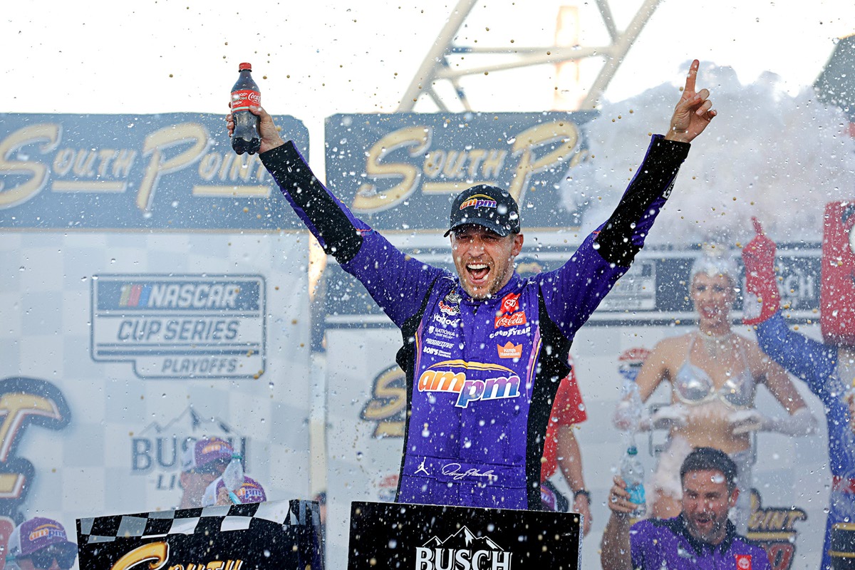 Tears of triumph: Denny Hamlin wins emotional race in Las Vegas, secures championship spot