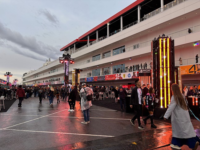 A view of the Grand Prix Plaza during the 2025 F1 Las Vegas Grand Prix Friday, Nov. 21, 2025.