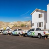 Cox Communications work vehicles are photographed in a residential neighborhood in Laughlin.
