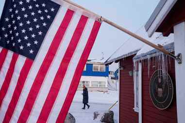 An American flag is displayed on the facade of the US consulate in Nuuk, Greenland, Wednesday, Jan. 14,&nbsp;2026. 

