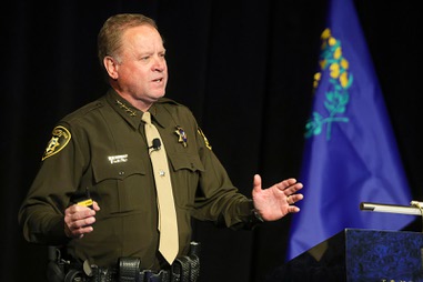 Metro Sheriff Kevin McMahill delivers the annual State of the Department address at the Fontainebleau Las Vegas Friday, Feb. 20,&nbsp;2026.