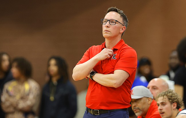 Liberty basketball head coach Keith Ulrich watches his team play against Coronado during the boy’s 5A state championship basketball game at Valley High School Friday, Feb. 20, 2026. Coronado defeated Liberty 60-55.