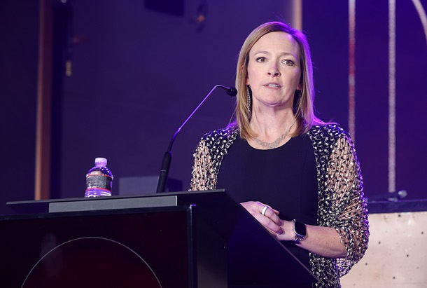 Nikki Etherington, Las Vegas Magazine partner for Deloitte & Touche LLP, speaks during the C-Suite Honors event in the Zouk Nightclub at Resorts World Wednesday, Feb. 25, 2026. Deloitte & Touche was a sponsor for the event. 