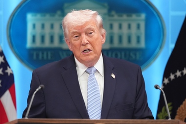 President Donald Trump speaks with reporters in the James Brady Press Briefing Room at the White House, Monday, April 6, 2026, in&nbsp;Washington. 
