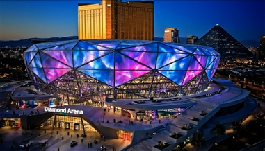 This image, taken from video, shows an artist’s illustration of the proposed Diamond&nbsp;Arena.