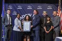 Nevada Secretary of State Cisco Aguilar visited Shadow Ridge Tuesday to present the Helen J. Stewart Award, a recognition given to high schools that register at least 85% of their eligible graduating seniors to vote ...