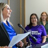 Photo: Leti Scheib, left, a labor and delivery nurse, spe